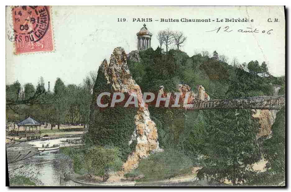 CPA Paris Buttes Chaumont Le Belvedere