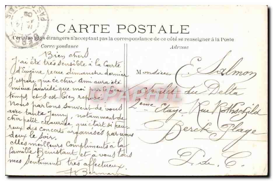 CPA Paris Buttes Chaumont Le Belvedere — Verso