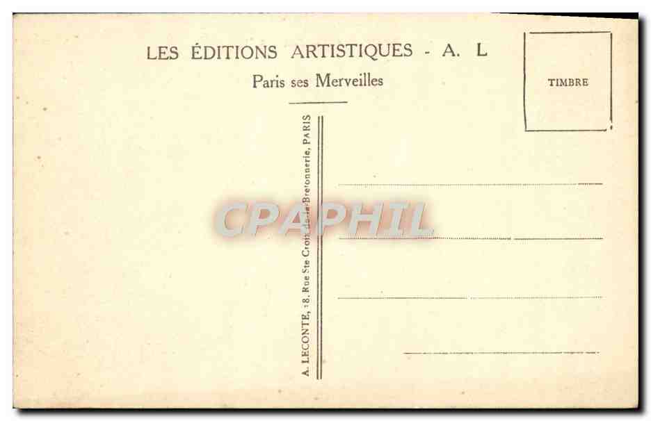 CPA Paris Avenue Foch — Rückseite