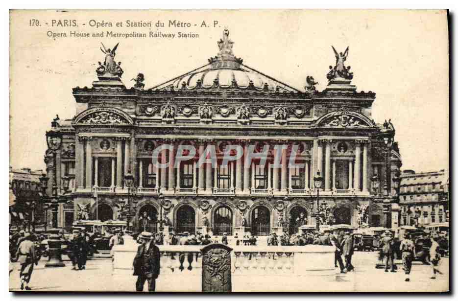 CPA Paris Opera Et Station Du Metro