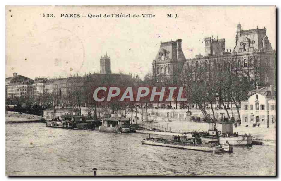 CPA Paris Quai De l'Hotel De Ville