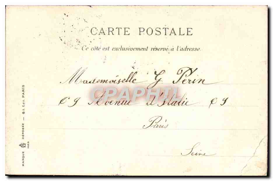 CPA Paris Parc Monceau Le Petit Pont — Verso