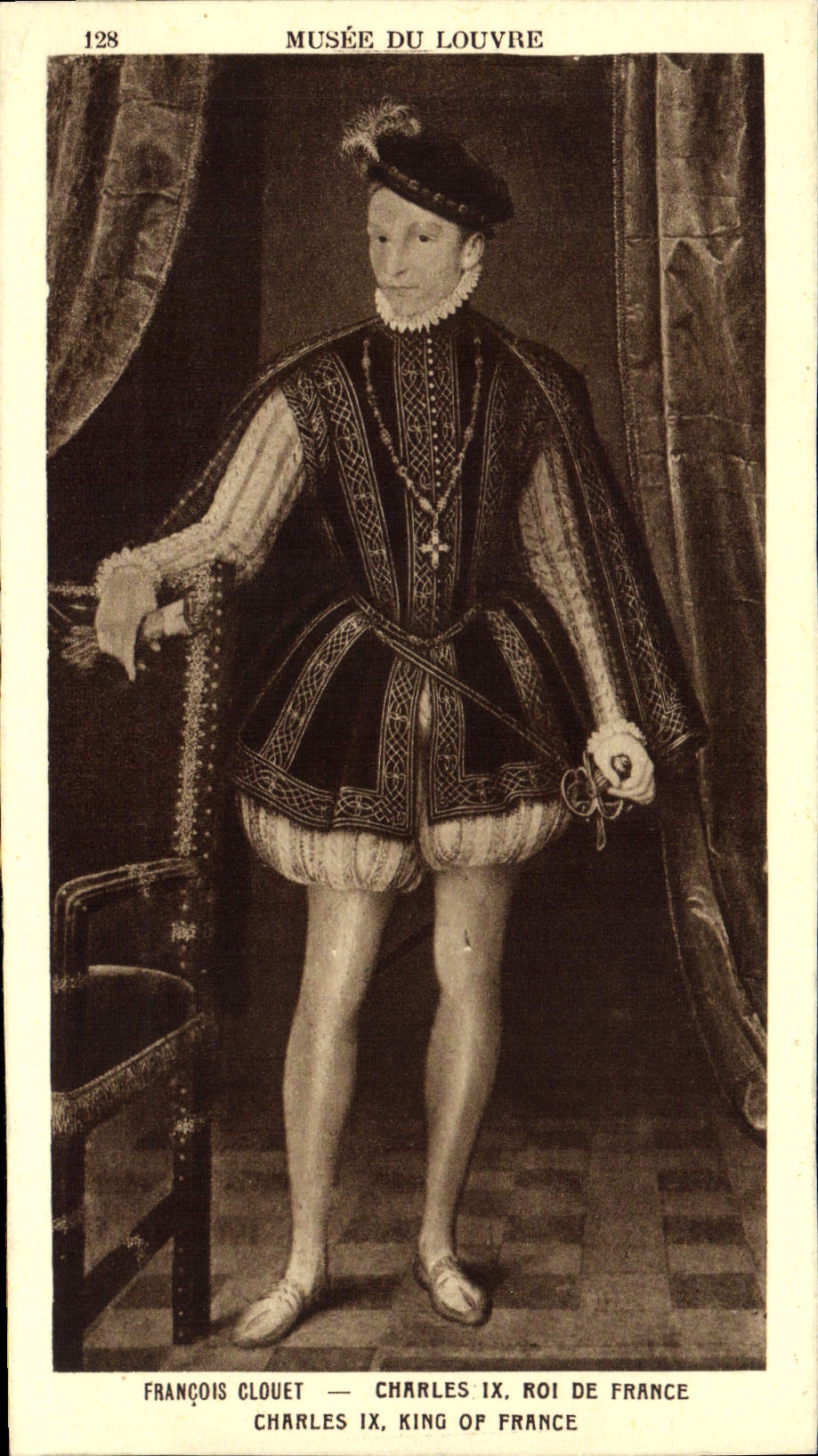 Antike Ansichtskarte Museum du Louvre Francois Clouet Charles IX König von Frankreich