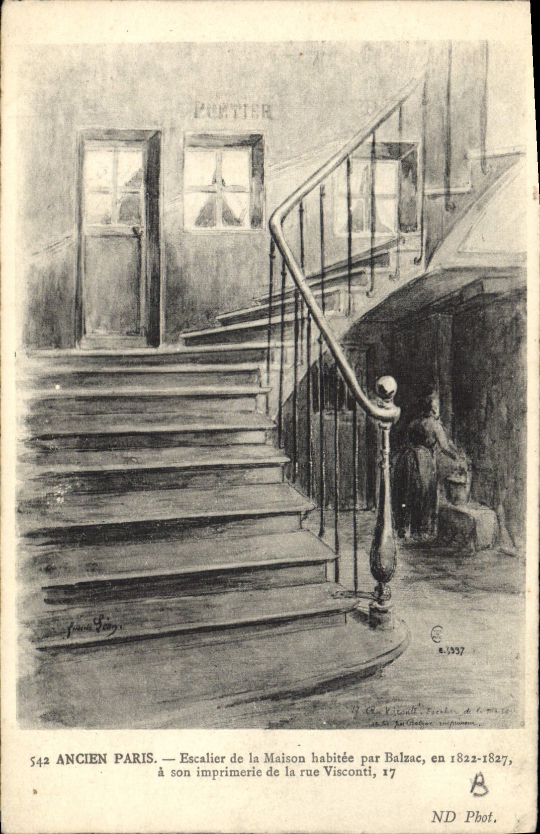 CPA Ancien Paris Escalier De La Maison Habitee Par Balzac en 1822 1827 