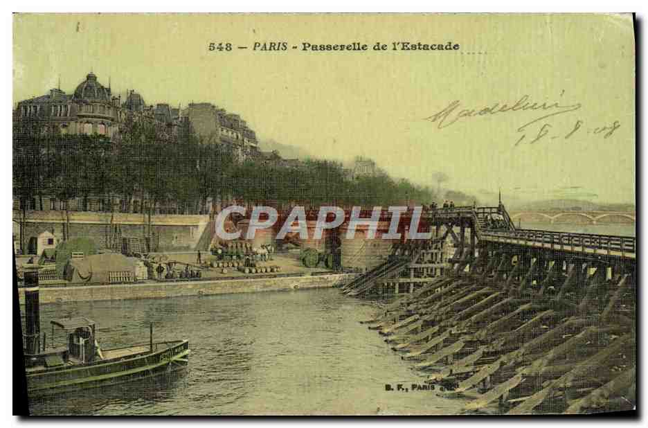 Parigi - Passerella dell'Estacade — B. F., Parigi, n° 548