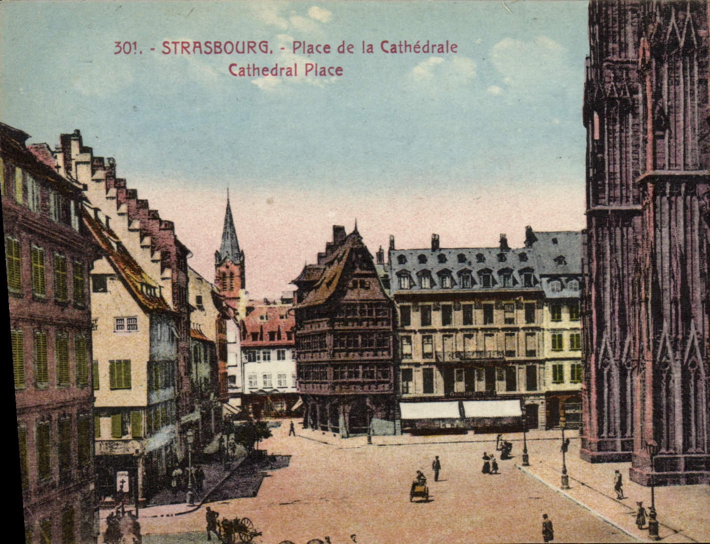 CPA Strasbourg Place De La Cathedrale 