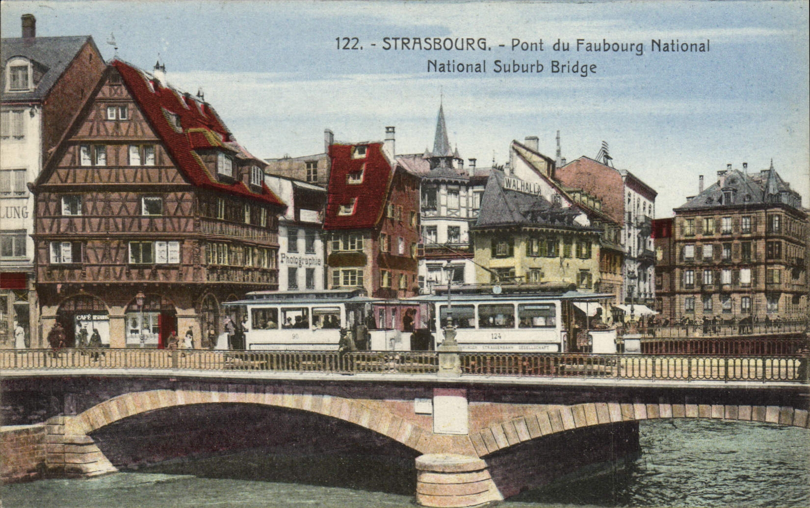 CPA Strasbourg Pont Du Faubourg National Tramway