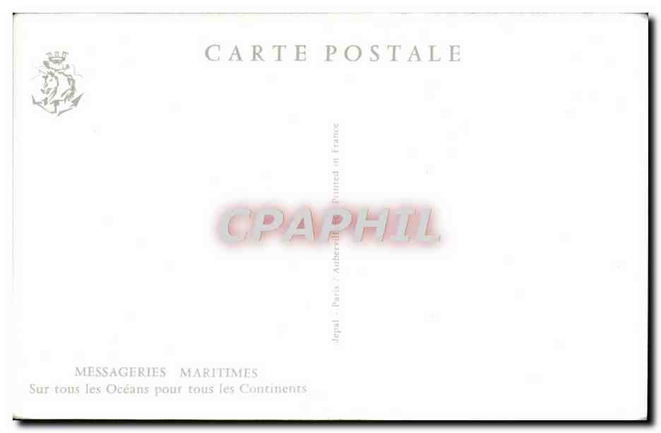 CPM To France By Messageries Maritimes Champs Elysees Arc de Triomphe — Rückseite