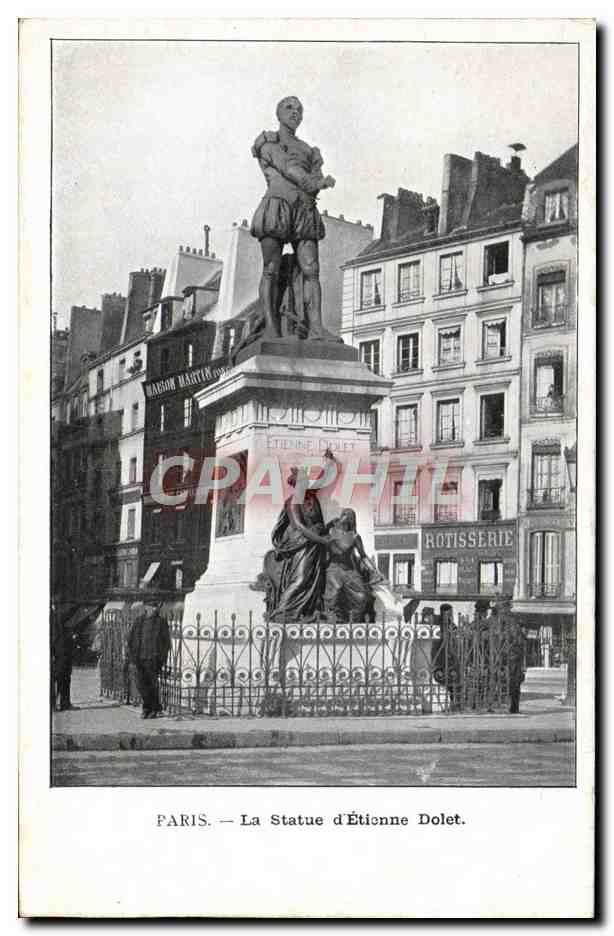 CPA Paris La Statue D'Etionne Dolet