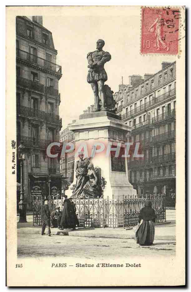 CPA Paris La Statue D'Etionne Dolet