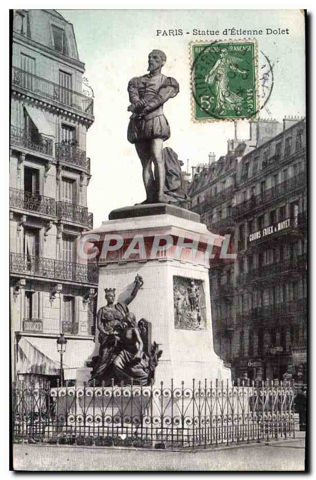 CPA Paris Statue d'Etienne Dolet