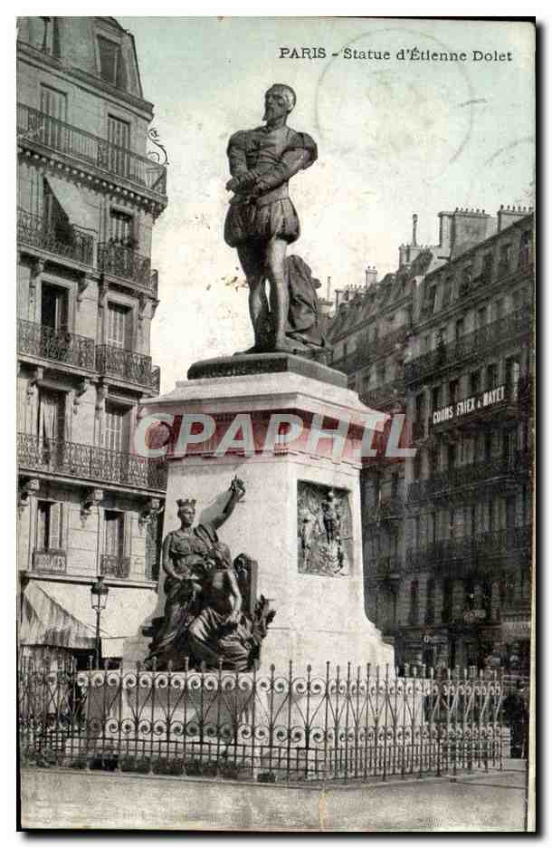 CPA Paris Statue d'Etienne Dolet