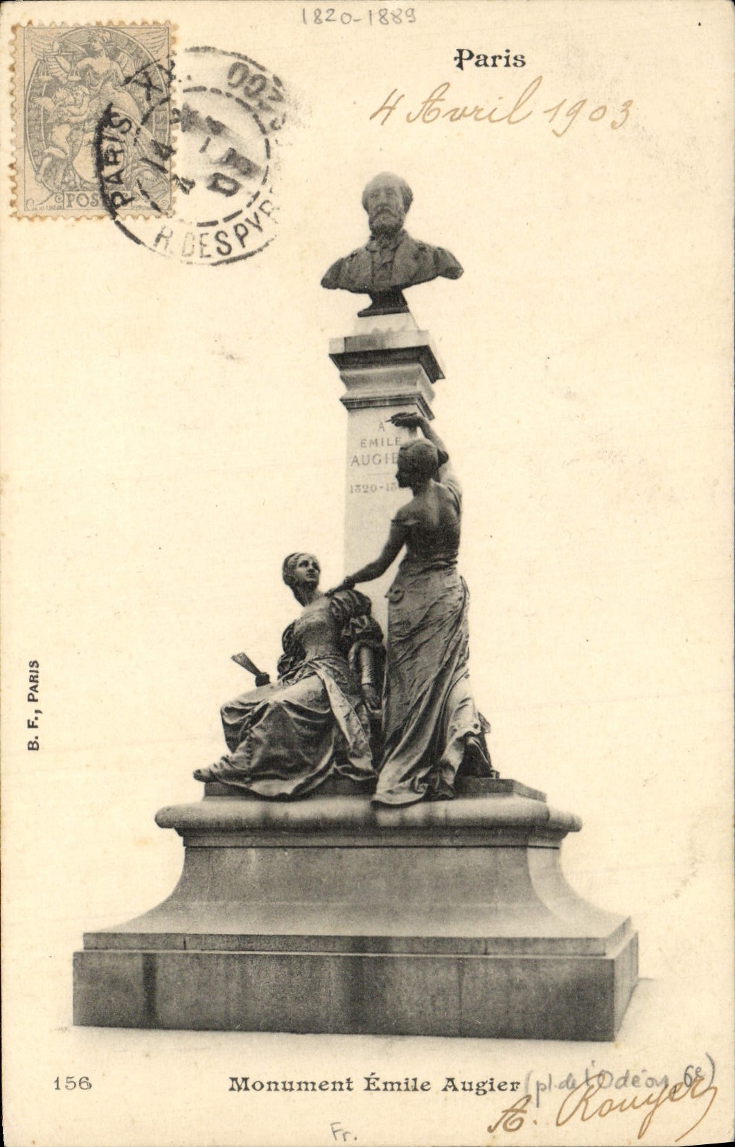CPA Paris Monument Emile Augier