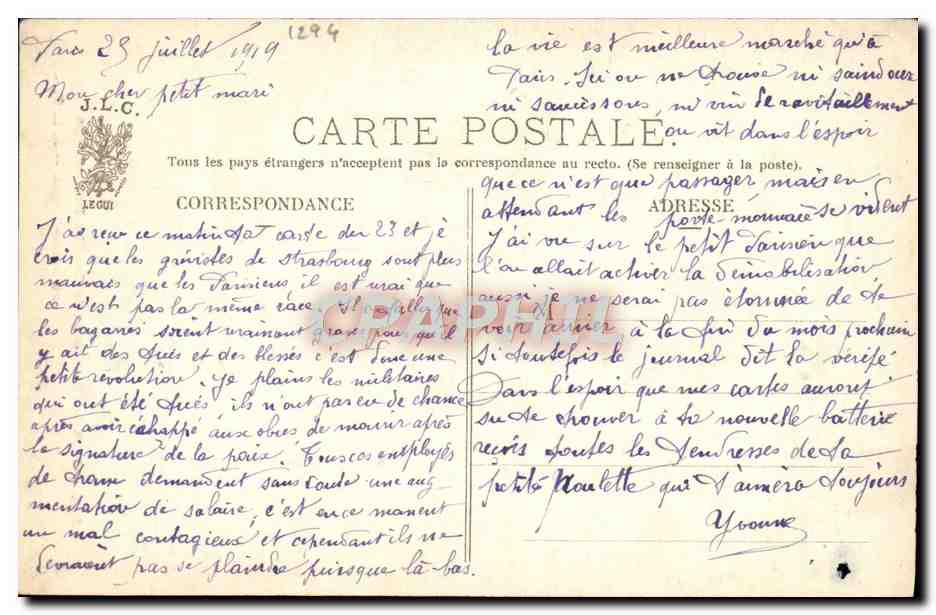CPA Paris Monument De Camille Desmoulins Au Palais Royal — Verso