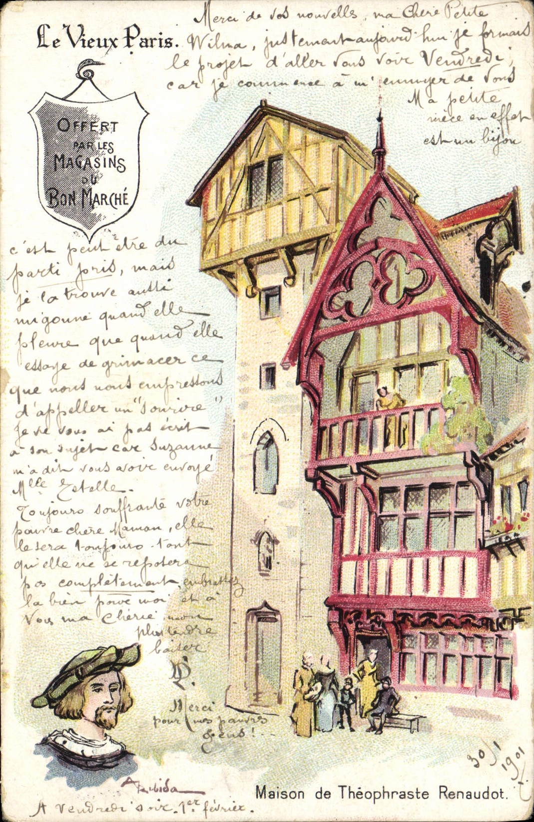 Old Paris — House of Théophraste Renaudot — Offered by the Magasins du Bon Marché