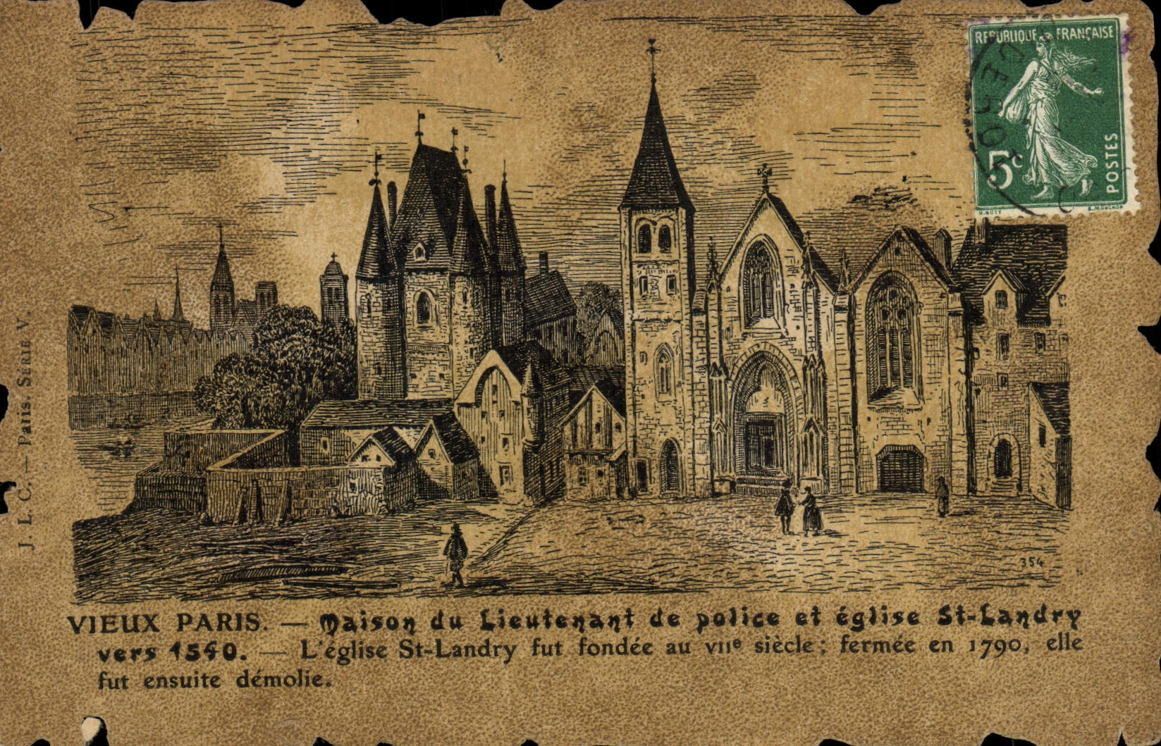 CPA Vieux Paris Maison Du Lieutenant De Police Et Eglise St Landry vers 1540