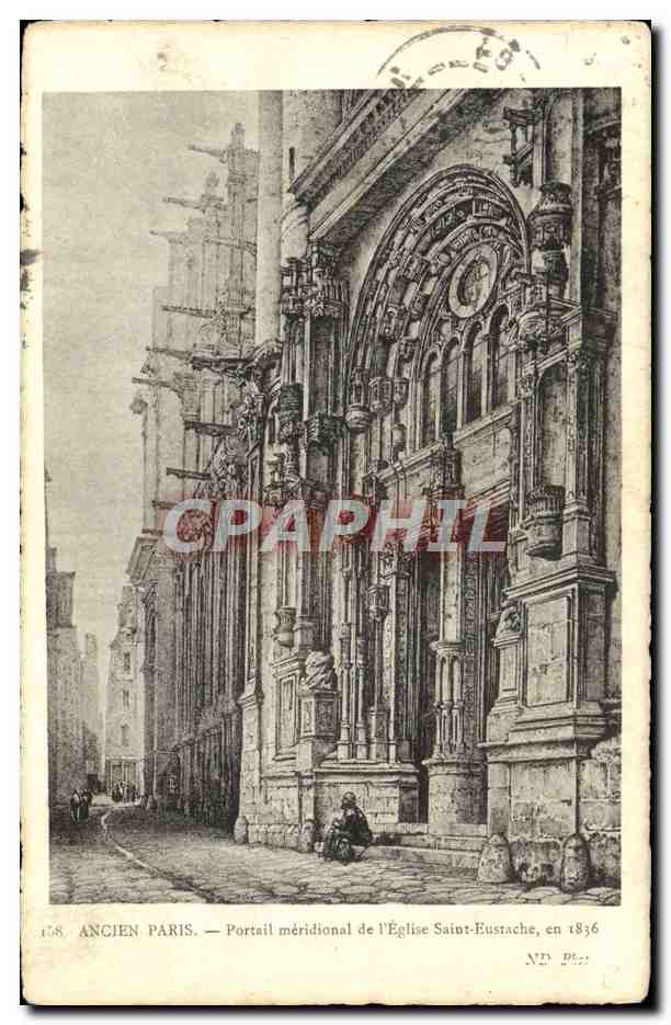 CPA Ancien Paris Portail Meridional De l'Eglise Saint Eustache en 1836
