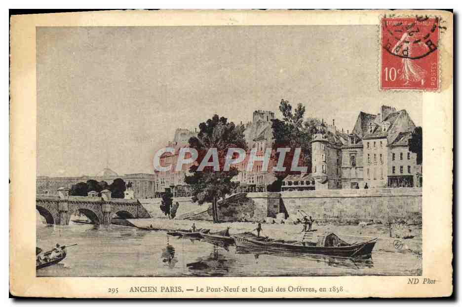 CPA Ancien Paris Le Pont Neuf Et Le Quai Des Orfevres en 1858