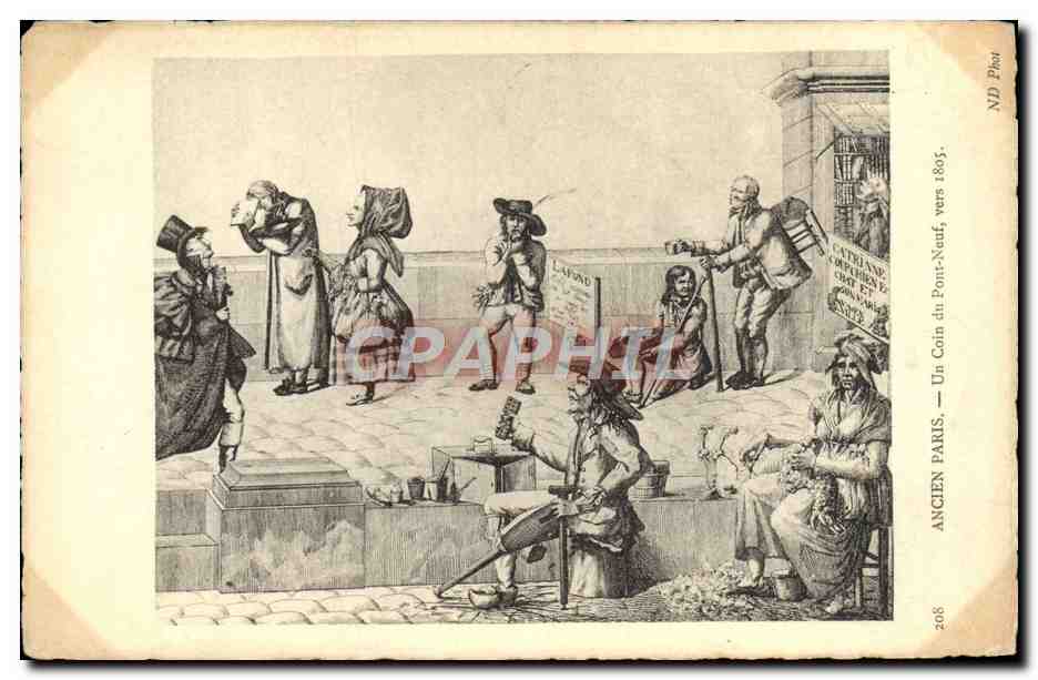 CPA Ancien Paris Un Coin Du Pont Neuf vers 1805