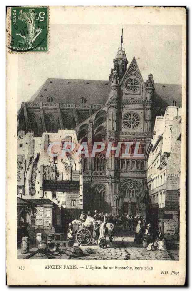 CPA Ancien Paris L'Eglise Saint Eustache vers 1840