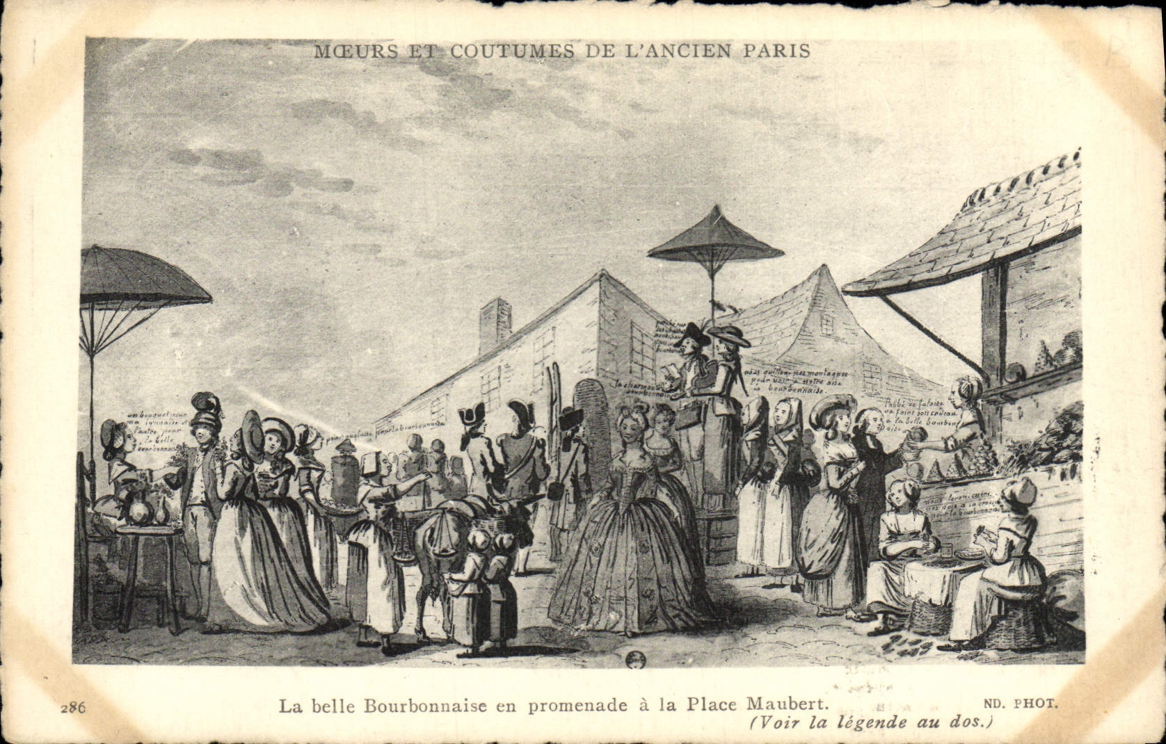 CPA Moeurs Et Coutumes De L'Ancien Paris La Belle Bourbonnaise En Promenade A La Place Maubert