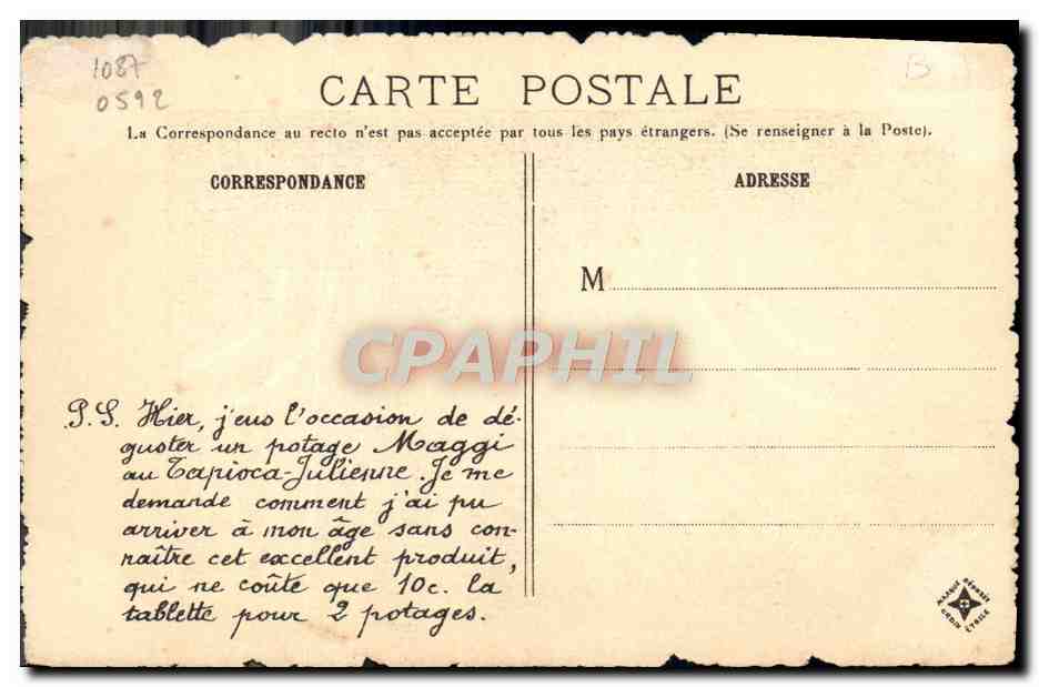 CPA Vieux Paris La Rue De Venise Maggi — Rückseite