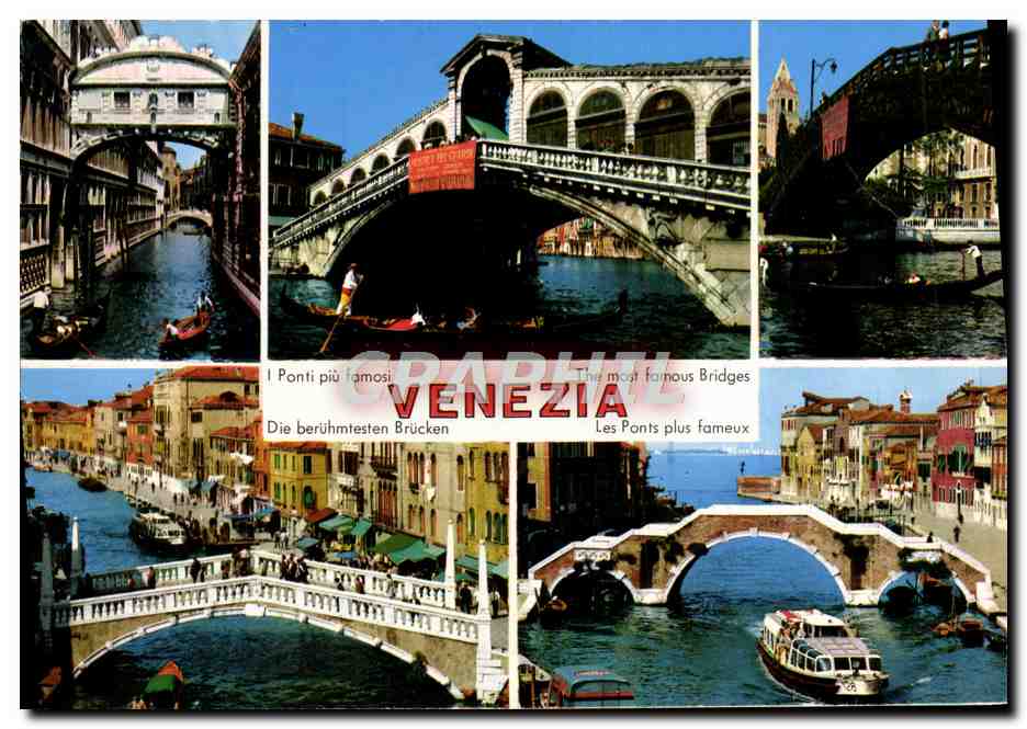 CPM Venezia Les Ponts Plus Fameux