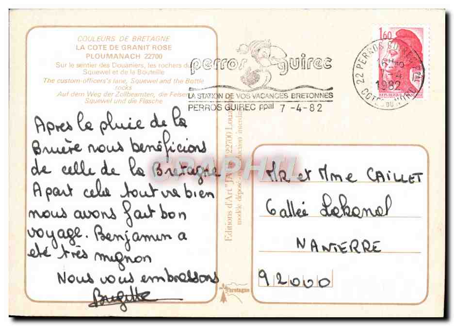 CPM Le Centier Des Douaniers — Rückseite