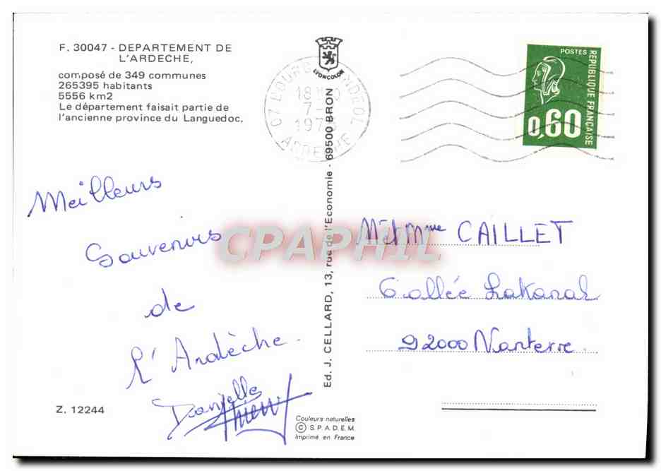 CPM Departement De L'Ardeche — Reverso