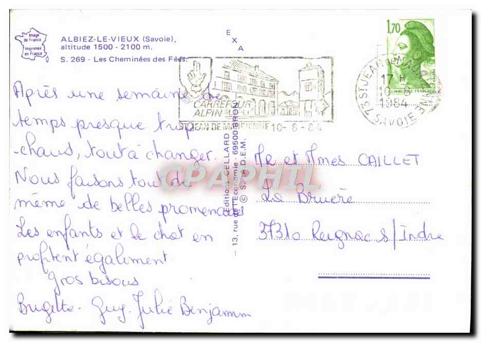 Albiez-le-Vieux — Les Cheminées des Fées — Éditions Cellaard — Achterkant