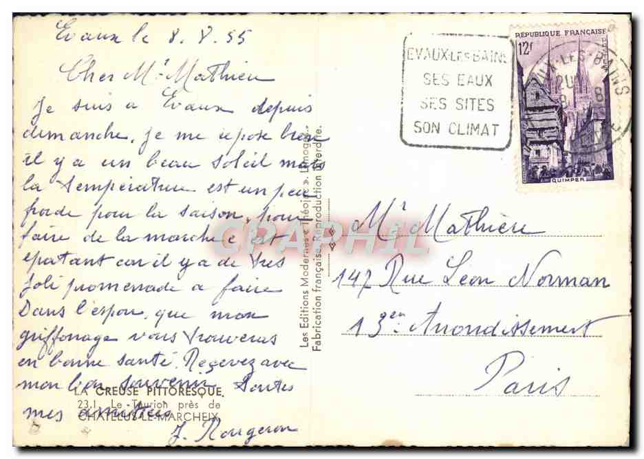CPM La Creuse Pittoresque Le Tourion Pres De Chateau Le Marcheix — Reverso