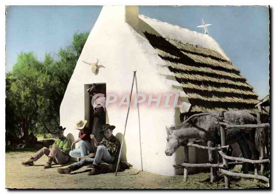 CPM Camargue Cabane De Gardins Arlesienne Et Gardians Folklore Ange