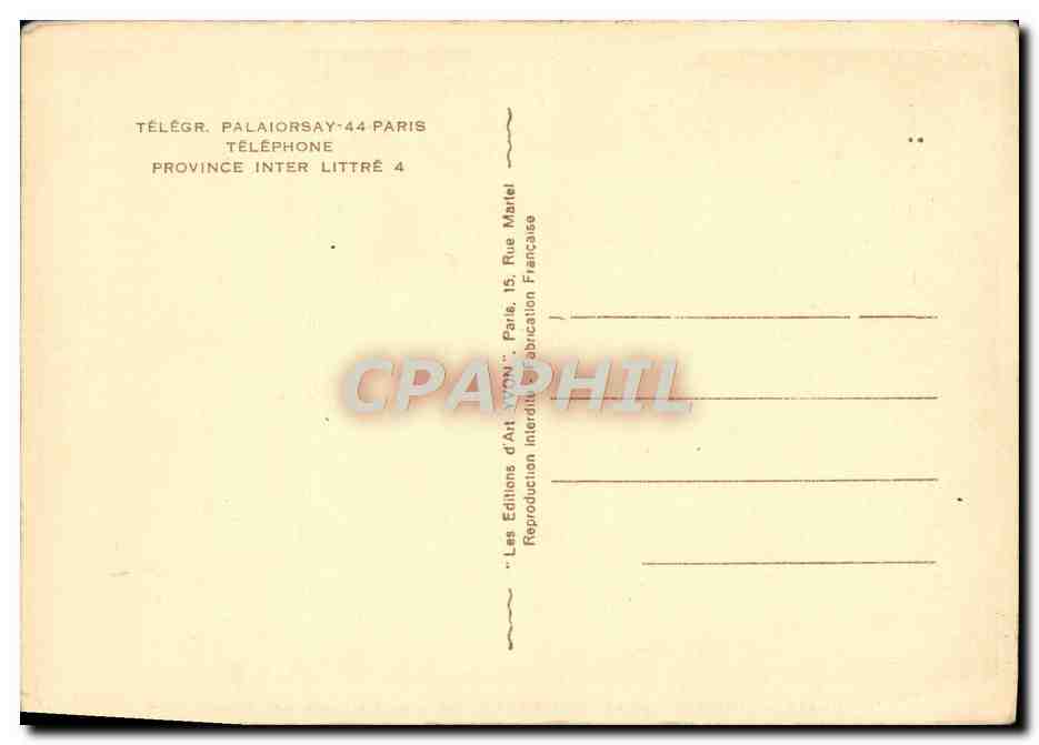 CPM Paris Hotel Palais d'Orsay vue Prise du Jardin des Tuileries — Verso