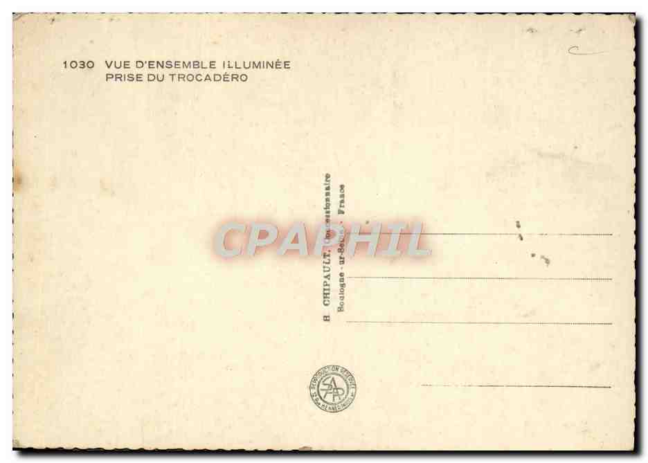 CPM Paris Exposition Internationale 1937 — Rückseite