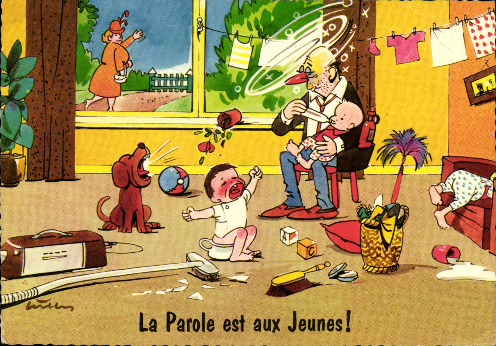CPM La Parole est aux Jeunes enfant Chien 