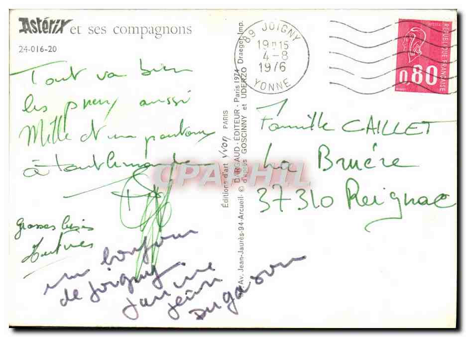 CPM Asterix Et Ses Compagnons Obelix — Rückseite