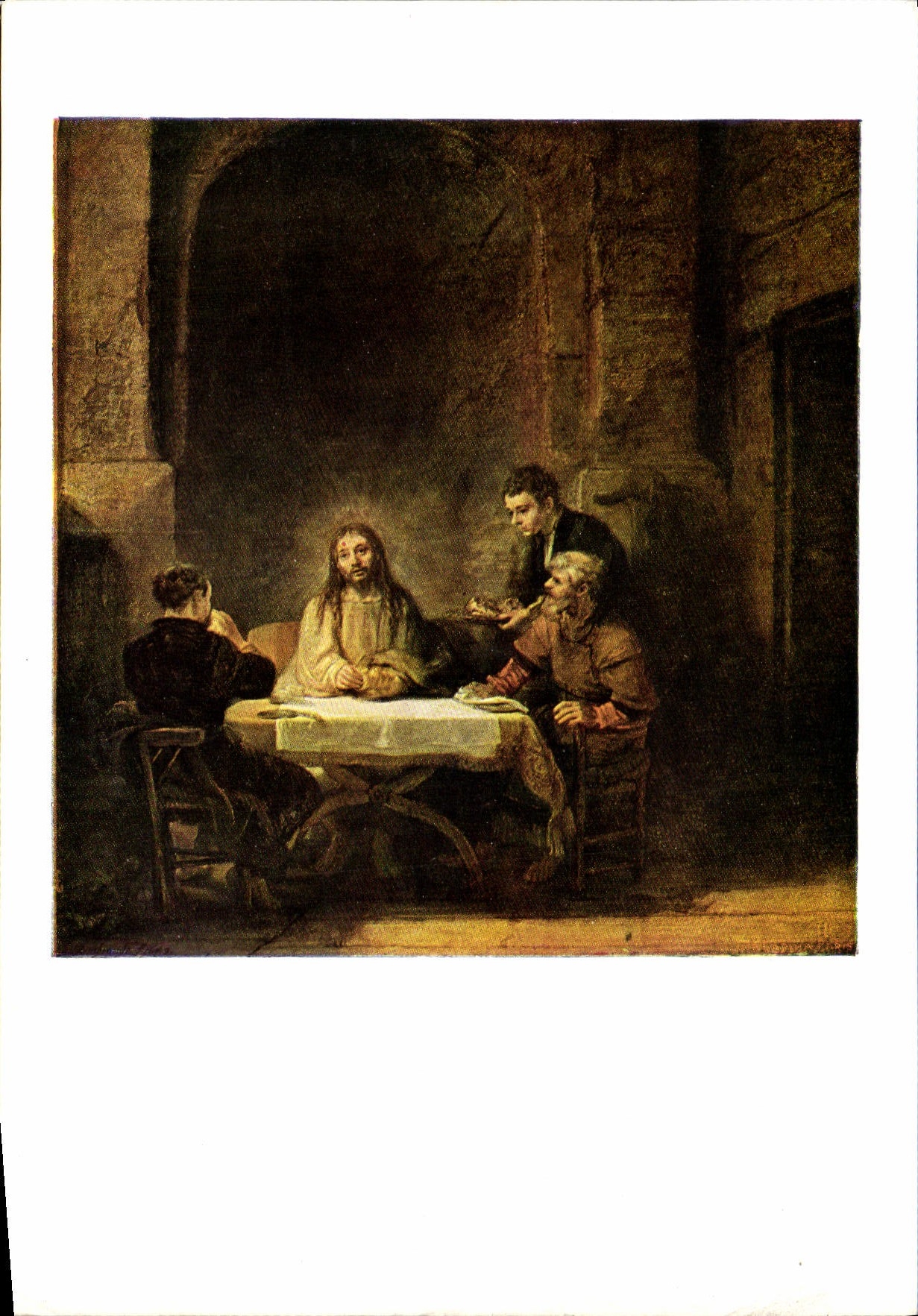 CPM Harmensz van Ryn Rembrandt Les pelerins d'Emmaus 