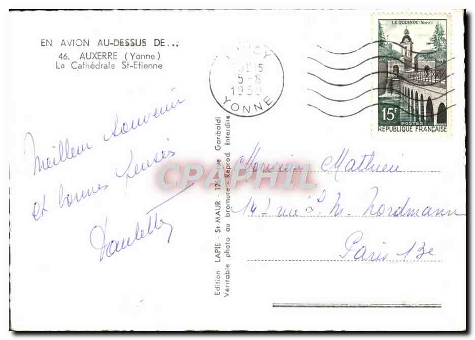 Auxerre (Yonne) — La Cathédrale Saint-Étienne — Édition LAPIE, St-Maur — Rückseite