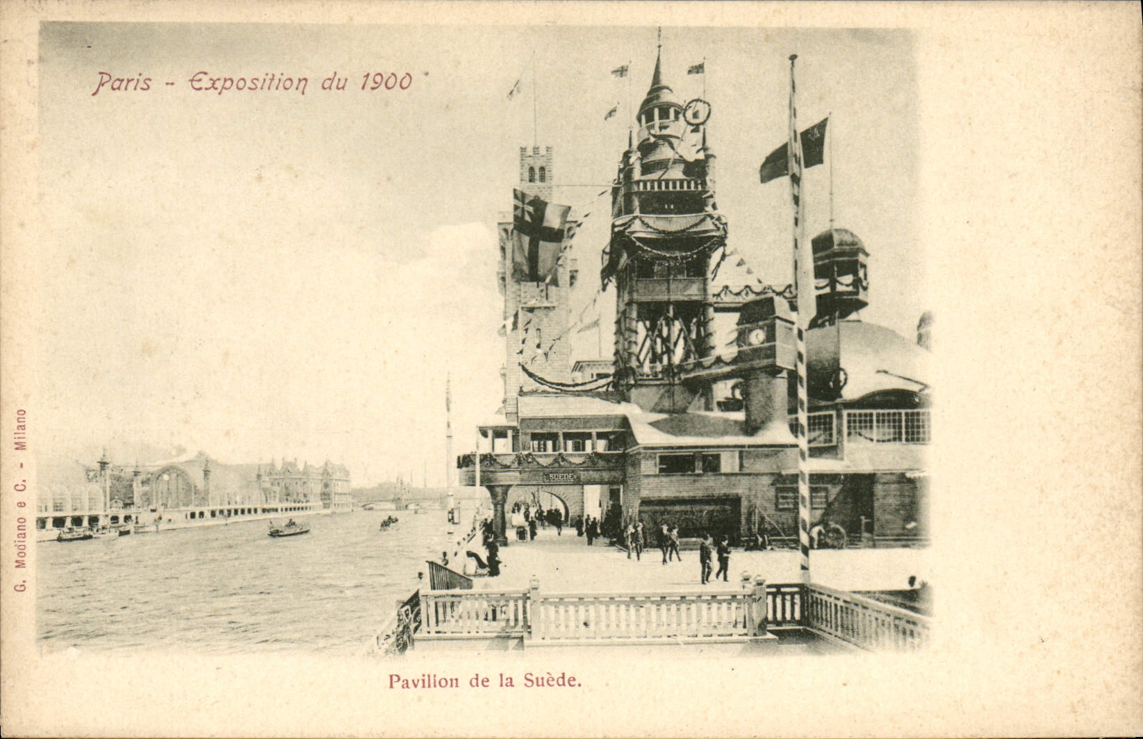 Paris - Exposition du 1900 - Pavillon de la Suède — G. Modiano e C. - Milano - Anverso