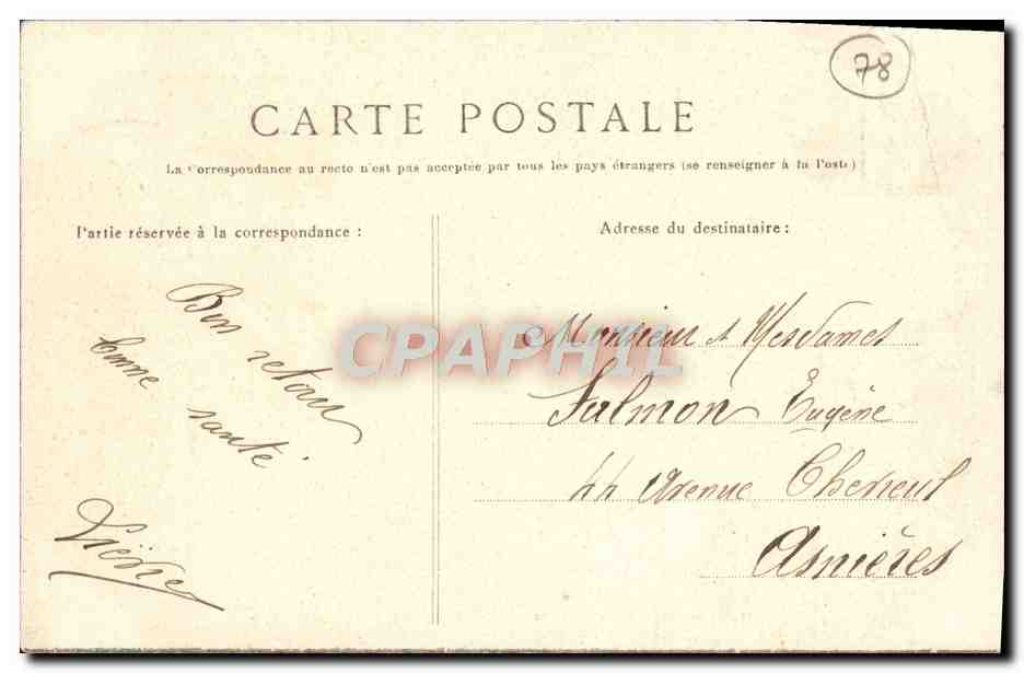 CPA Chateau de la Malmaison Cedre plante par SM l'imperatrice Josephine — Verso