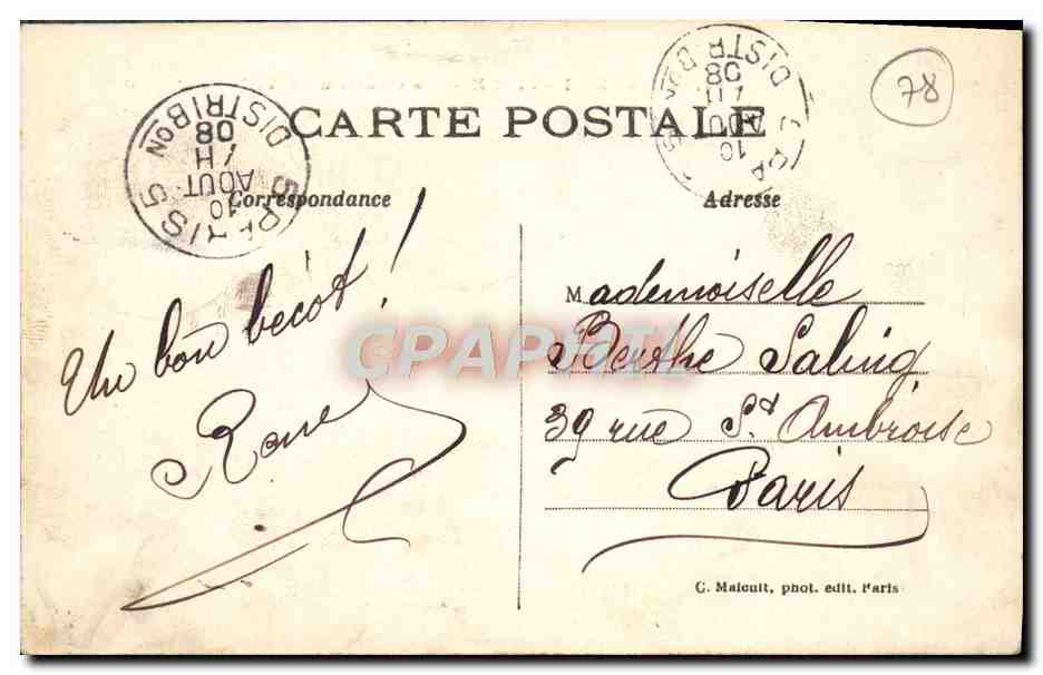 MANTES-la-VILLE — Le Château de Villiers — G.M. n°742 — Rückseite