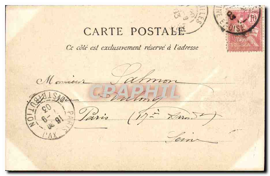 CPA Parc de Versailles Perspective du Tapis Vert et du Grand Canal — Verso