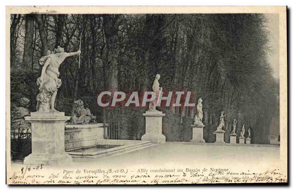 CPA Parc de Versailles Allee conduisant au Bassin de Neptune