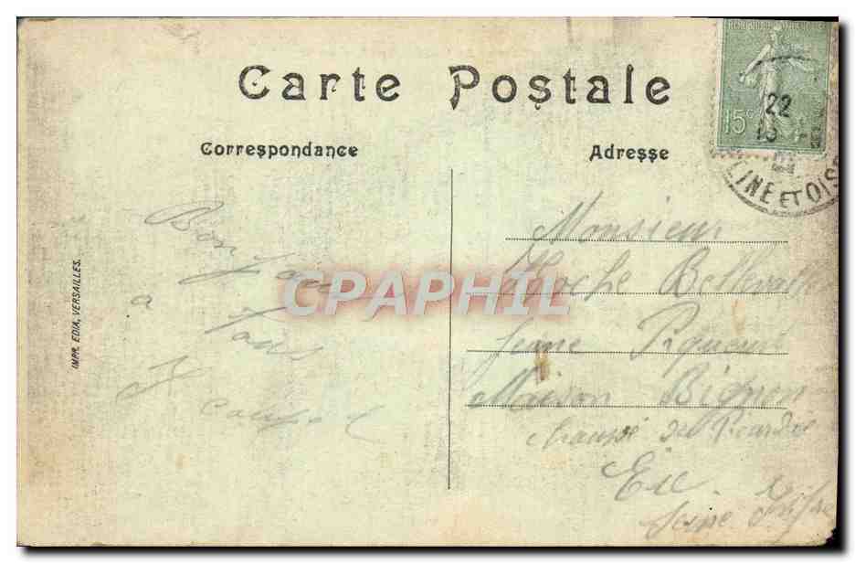 CPA Versailles Le Palais facade d'entree — Verso