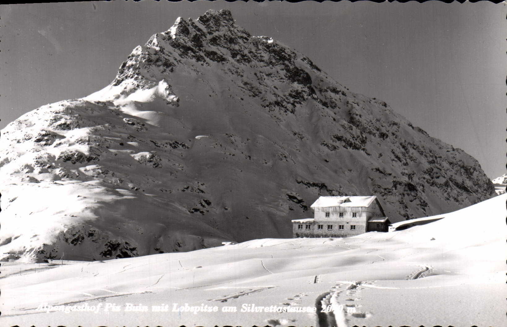 CPM Alpengasthof Piz Buin mit Lobspitze am Silvrettastausee