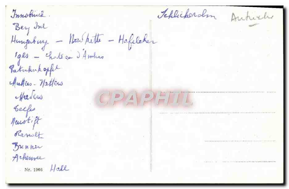 CPA Innsbruck Maia Theresientrasse gegen Nordkette — Rückseite