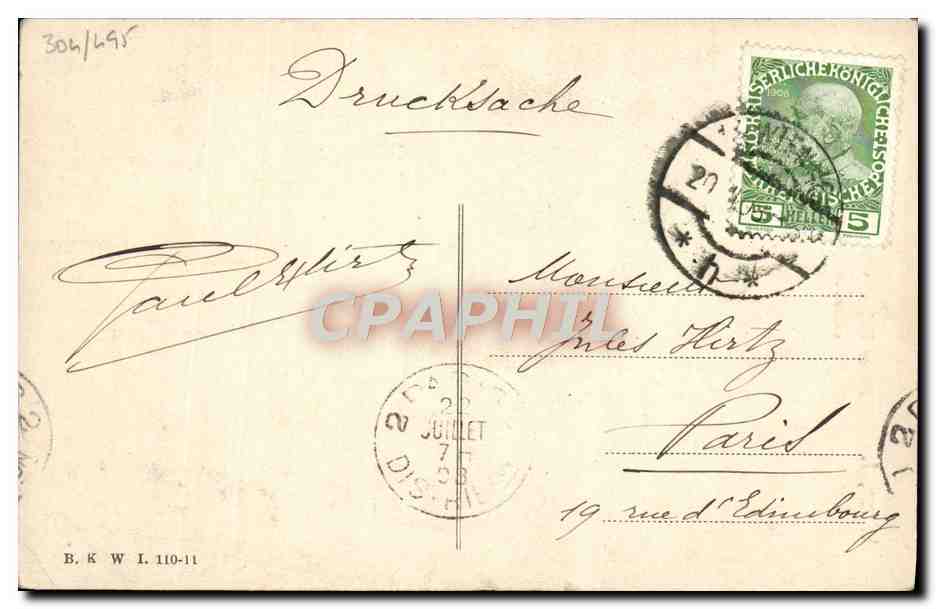 CPA Wien Unser Kaiser vor dem Kaiserin Elisabeth Denkmal — Back