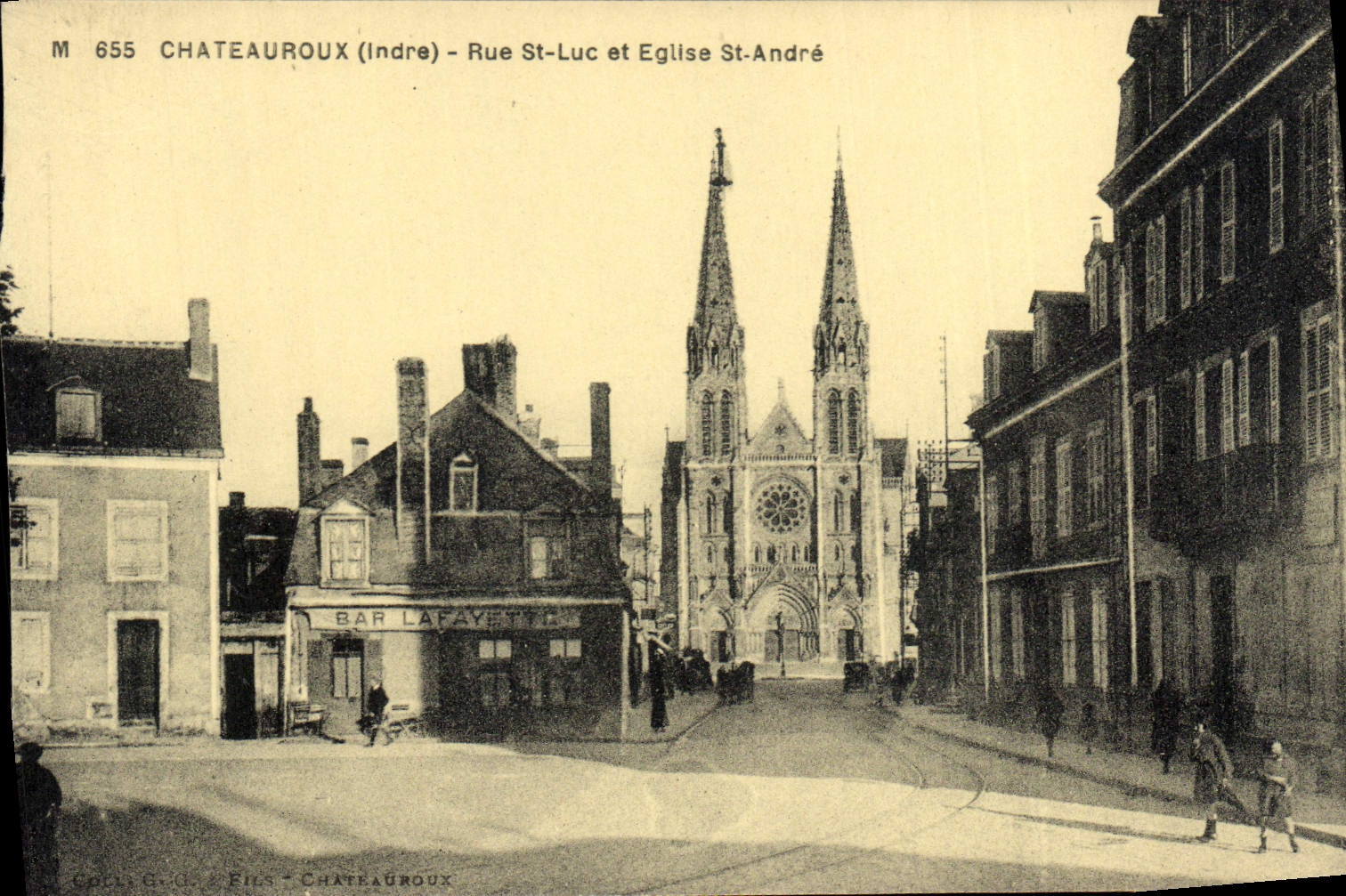 Châteauroux (Indre) — Rue St-Luc et Église St-André — G. O. Fils