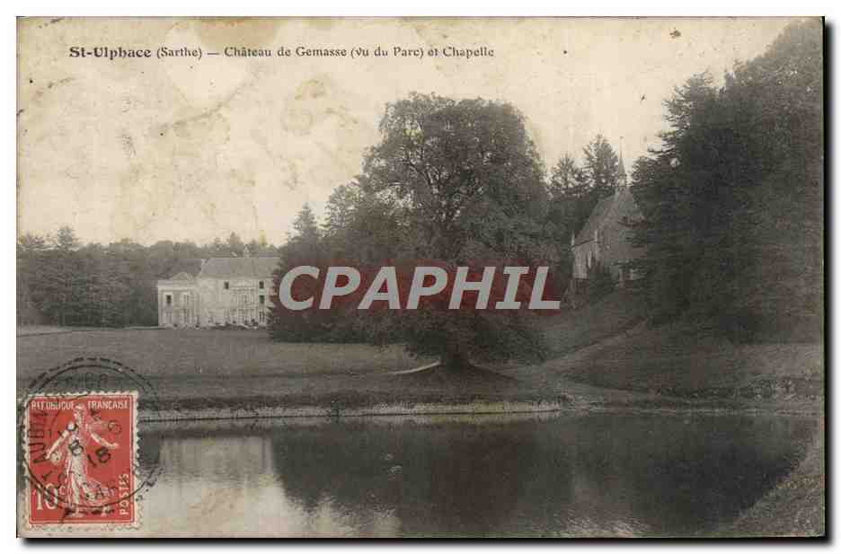 CPA St Ulphace Chateau de Gemasse vu du parc et chapelle