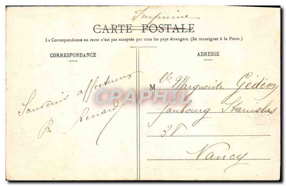 CPA Paris Statue de Foyatier representant Les derniers jours d'Herculanum — Rückseite